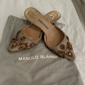 Manolo Blahnik jewel mules